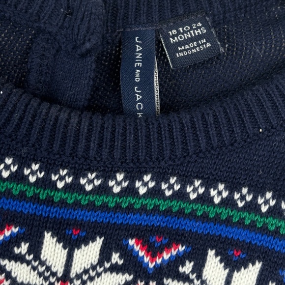 Janie and Jack Train Fair Isle Train Sweater Romper 24M Knit Holiday Christmas - Picture 4 of 11